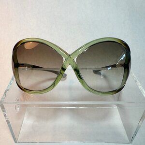 TOM FORD Whitney Green Frame Gradient Sunglasses FT009 74F
